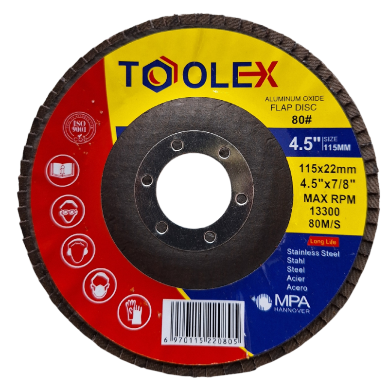 toolex aluminum oxide flap wheel 115mm