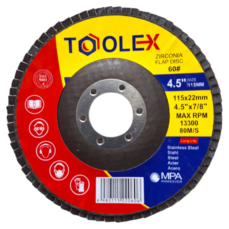 Toolex Zirconia flap wheel 115mm